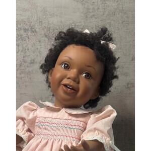 Vintage Ashton Drake “Brianne – Sunday Best” porcelain doll pink lace dress